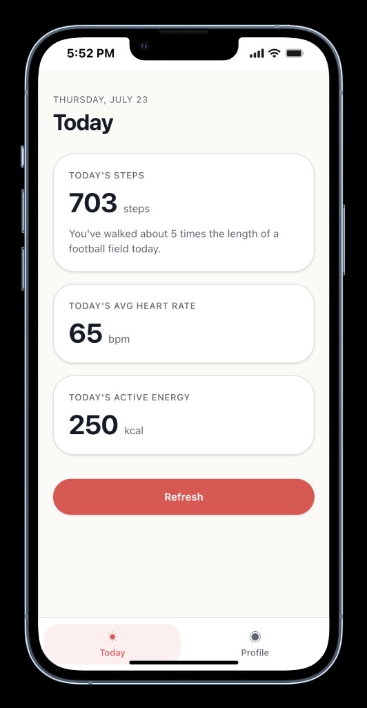 Daily Health Tracker app preview