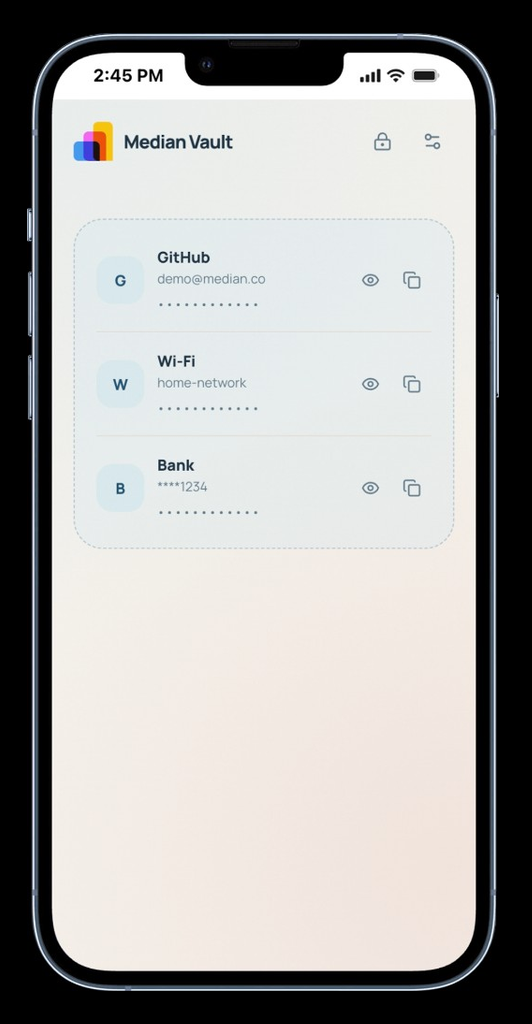 Median Vault app preview